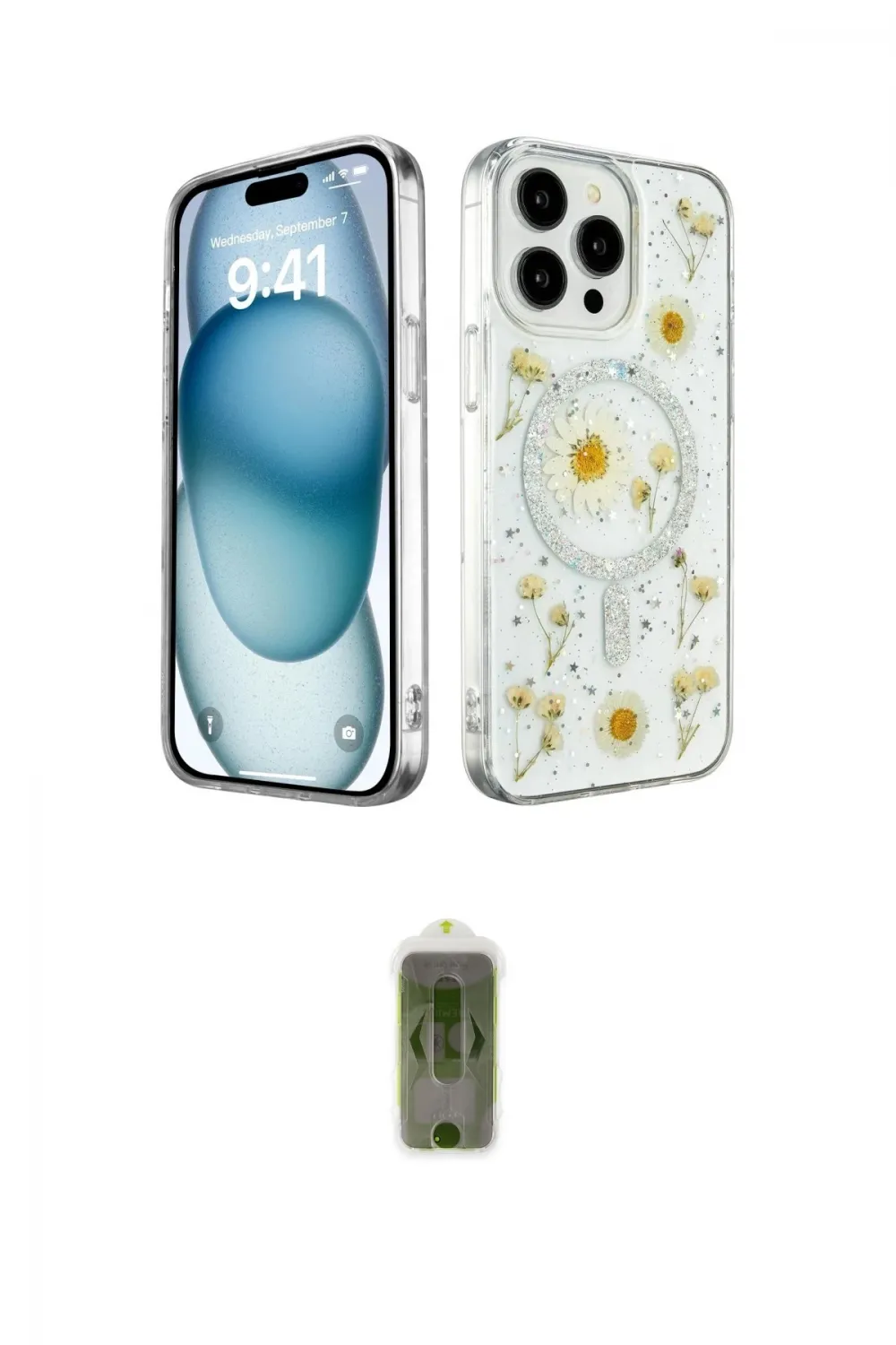 ieg™ iPhone 14 Pro Kılıf Kozmos Doku - Siyah Joko Magic 5D Hayalet Cam