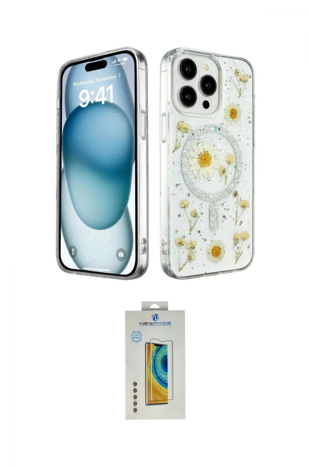 ieg™ iPhone 14 Pro Kılıf Kozmos Doku - Siyah Polymer Nano Ekran Koruyucu