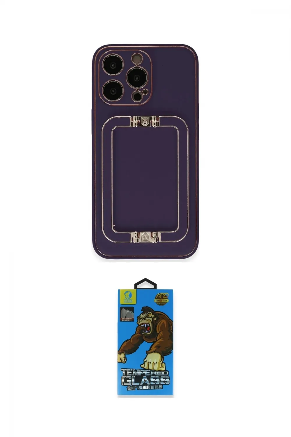 ieg™ iPhone 14 Pro Kılıf Kozmos Minimal Prime - Siyah 18D Cam Ekran Koruyucu