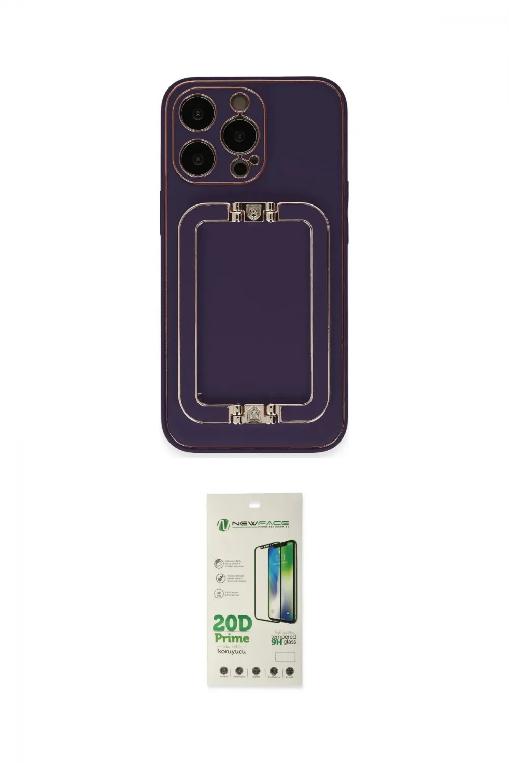 ieg™ iPhone 14 Pro Kılıf Kozmos Minimal Prime - Siyah 20D Premium Cam Ekran Koruyucu