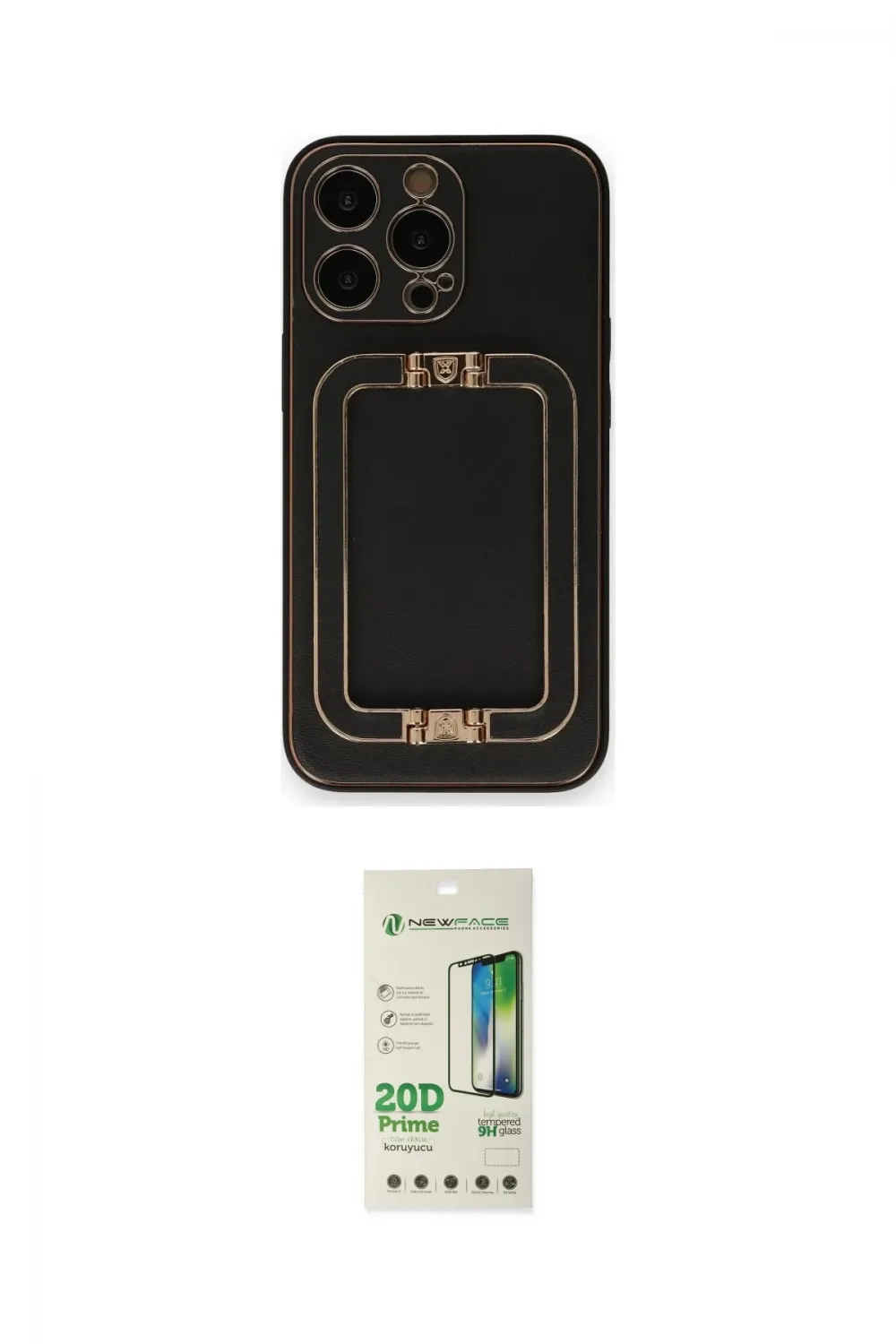 ieg™ iPhone 14 Pro Kılıf Kozmos Minimal Prime - Siyah 20D Premium Cam Ekran Koruyucu