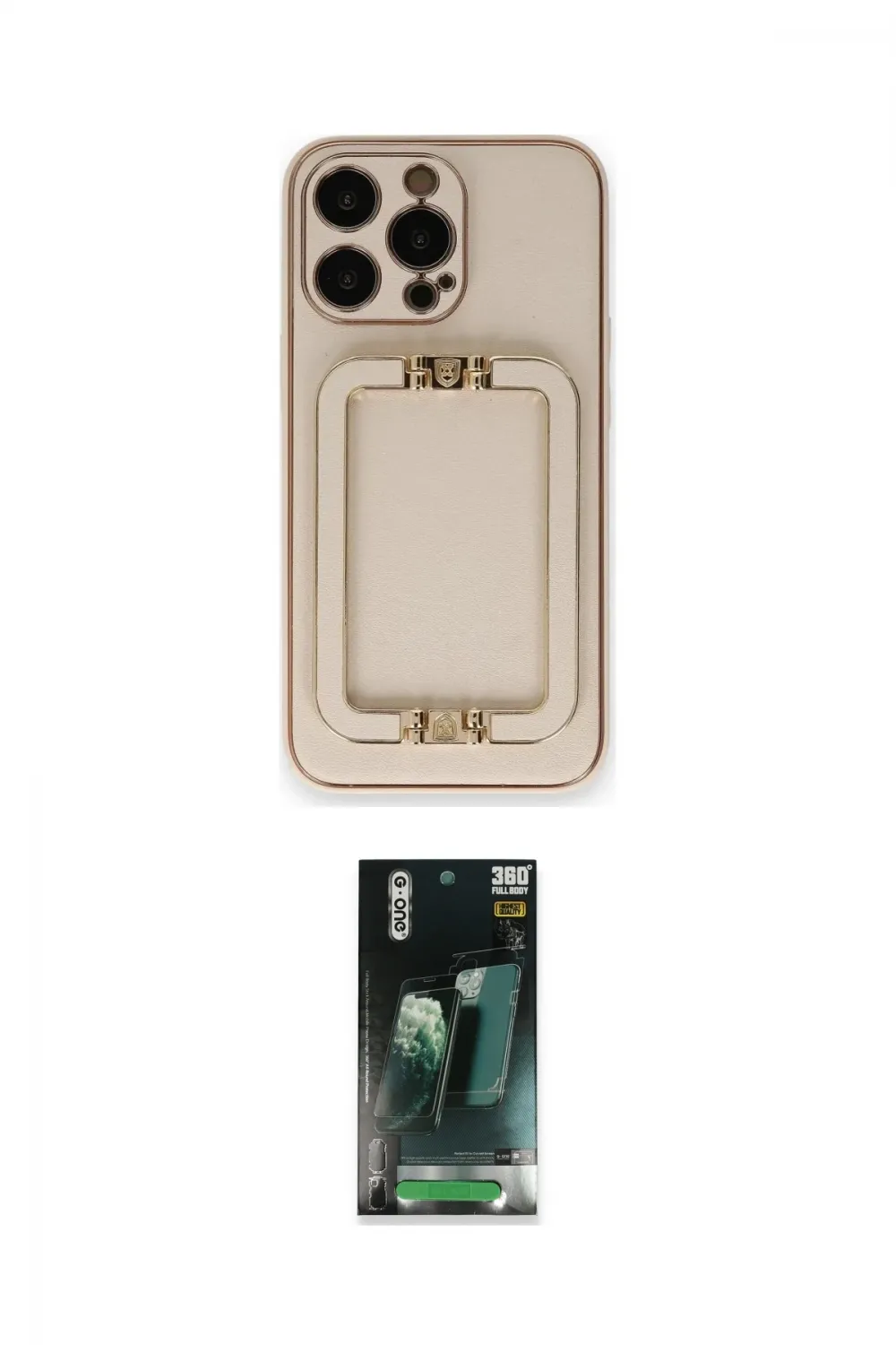 ieg™ iPhone 14 Pro Kılıf Kozmos Minimal Prime - Siyah 360 Mat Full Body Arka Koruyucu
