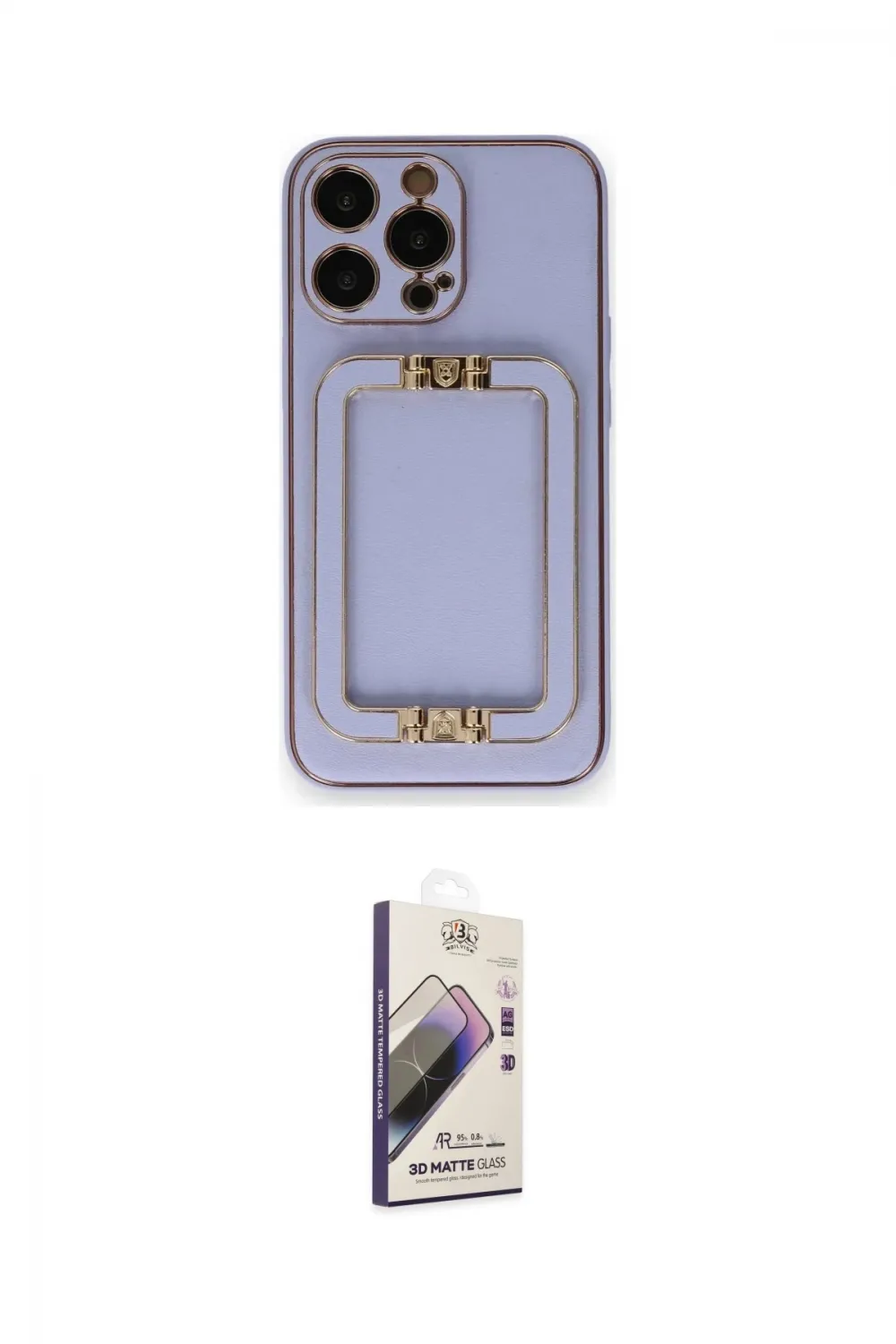 ieg™ iPhone 14 Pro Kılıf Kozmos Minimal Prime - Siyah Bilvis 3D Mat Cam Ekran Koruyucu