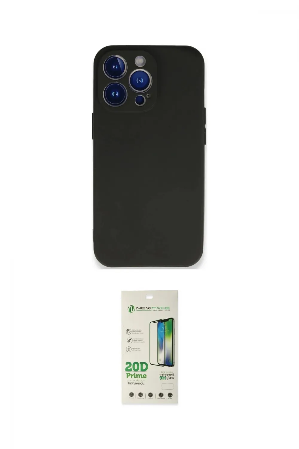ieg™ iPhone 14 Pro Kılıf Kozmos Yansıma Özel Seri - Siyah 20D Premium Cam Ekran Koruyucu
