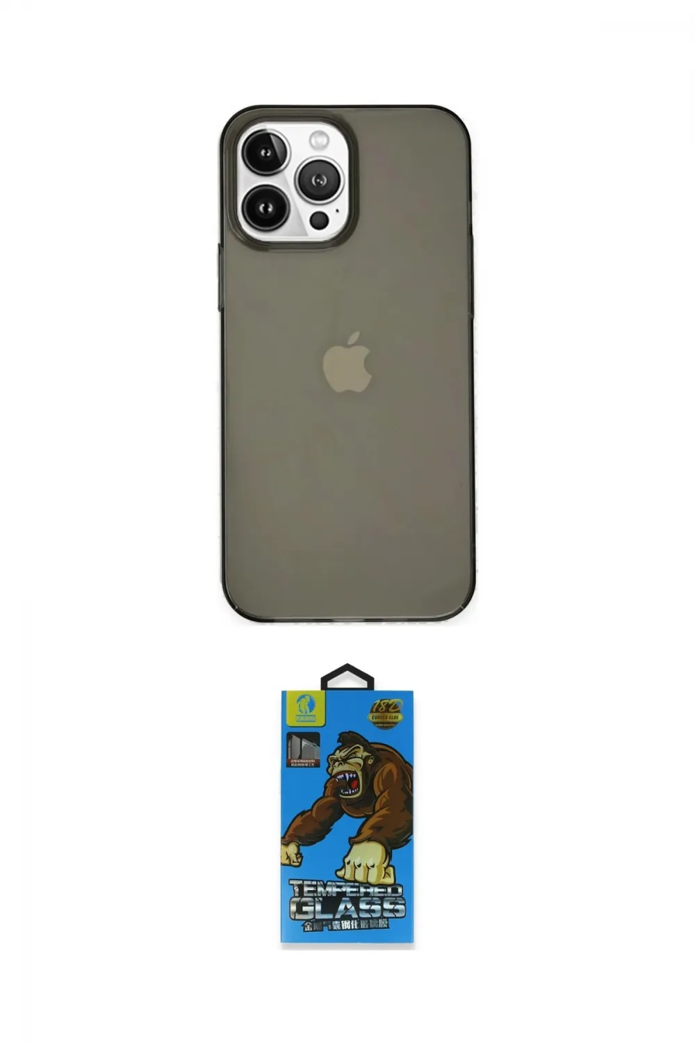 ieg™ iPhone 14 Pro Kılıf Kutup Doku Koleksiyonu - Siyah 18D Cam Ekran Koruyucu