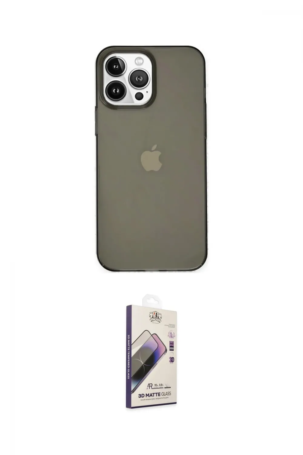 ieg™ iPhone 14 Pro Kılıf Kutup Doku Koleksiyonu - Siyah Bilvis 3D Mat Cam Ekran Koruyucu