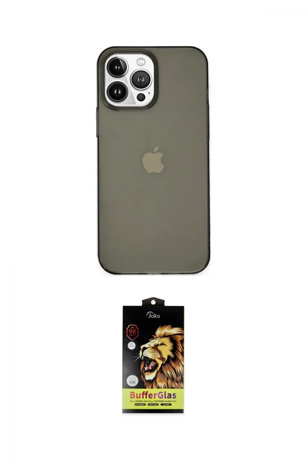 ieg™ iPhone 14 Pro Kılıf Kutup Doku Koleksiyonu - Siyah Buffer Cam Ekran Koruyucu