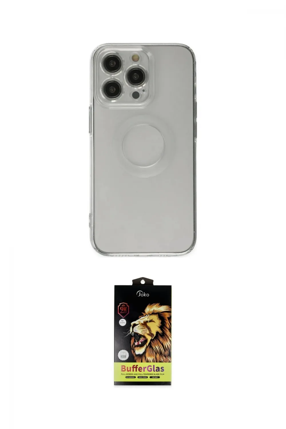 ieg™ iPhone 14 Pro Kılıf Kutup Klasik - Siyah Buffer Cam Ekran Koruyucu