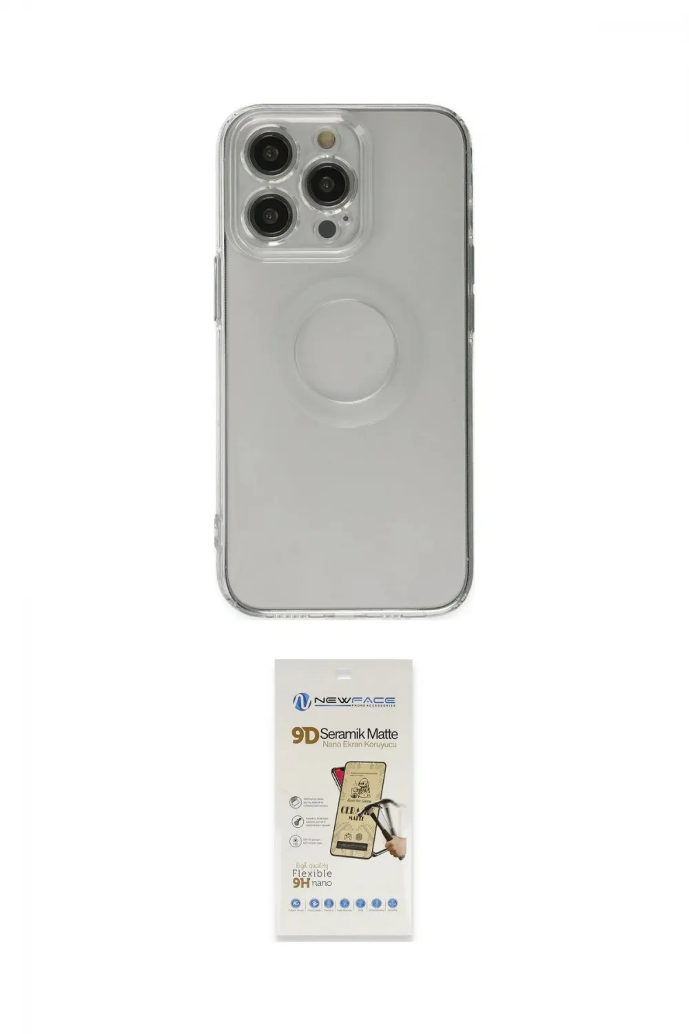 ieg™ iPhone 14 Pro Kılıf Kutup Klasik - Siyah Mat Seramik Nano Ekran Koruyucu