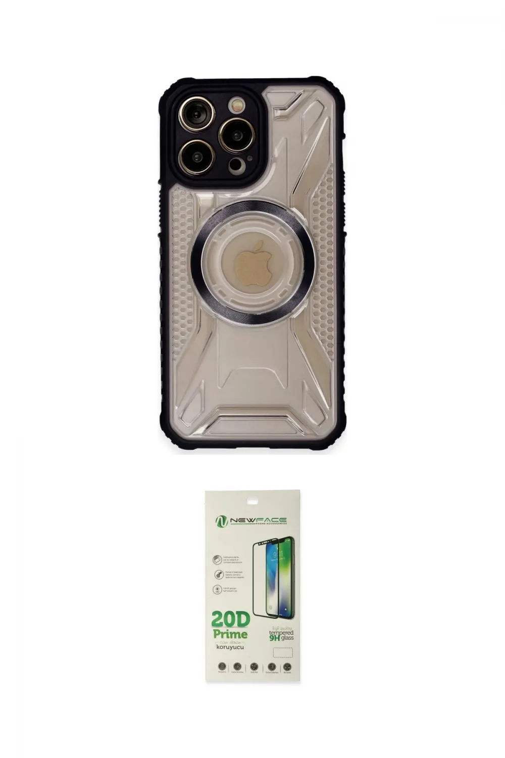 ieg™ iPhone 14 Pro Kılıf Kutup Modern - Siyah 20D Premium Cam Ekran Koruyucu