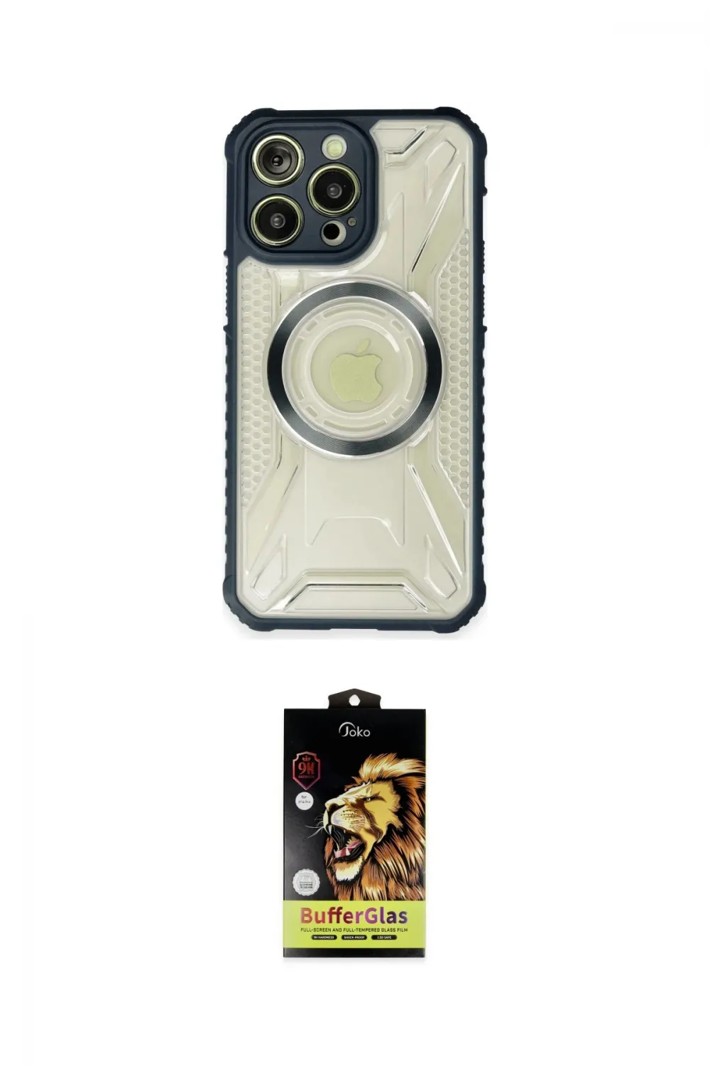 ieg™ iPhone 14 Pro Kılıf Kutup Modern - Siyah Buffer Cam Ekran Koruyucu