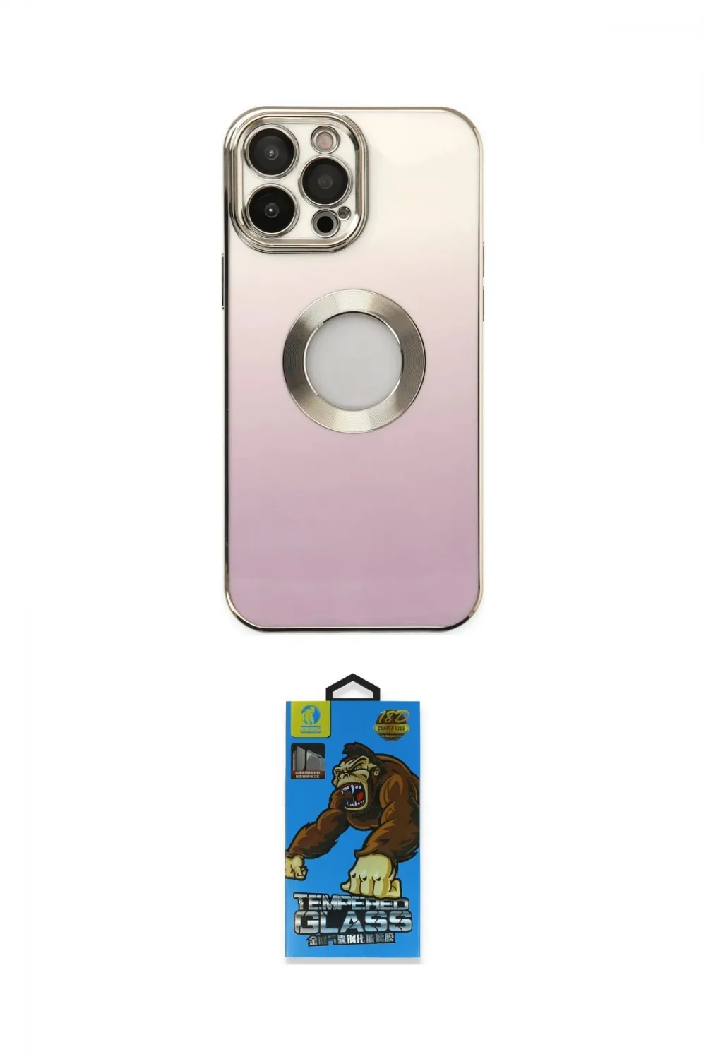 ieg™ iPhone 14 Pro Kılıf Kutup Yansıma Özel Seri - Siyah 18D Cam Ekran Koruyucu