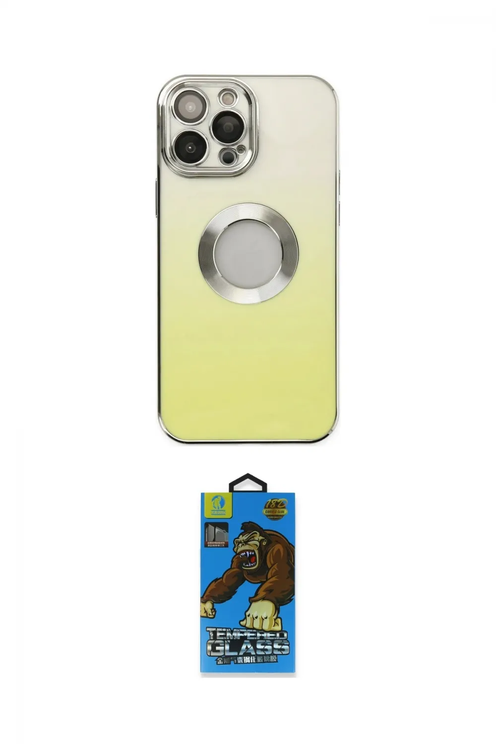 ieg™ iPhone 14 Pro Kılıf Kutup Yansıma Özel Seri - Siyah 18D Cam Ekran Koruyucu