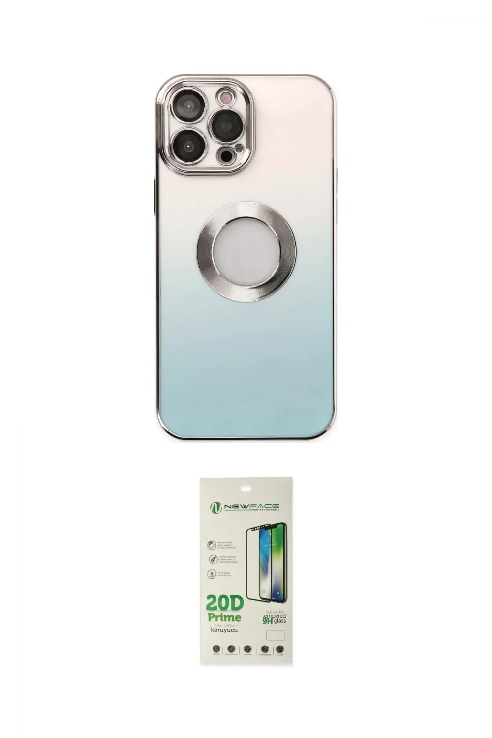 ieg™ iPhone 14 Pro Kılıf Kutup Yansıma Özel Seri - Siyah 20D Premium Cam Ekran Koruyucu