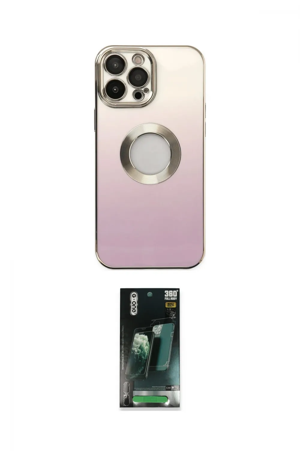 ieg™ iPhone 14 Pro Kılıf Kutup Yansıma Özel Seri - Siyah 360 Mat Full Body Arka Koruyucu