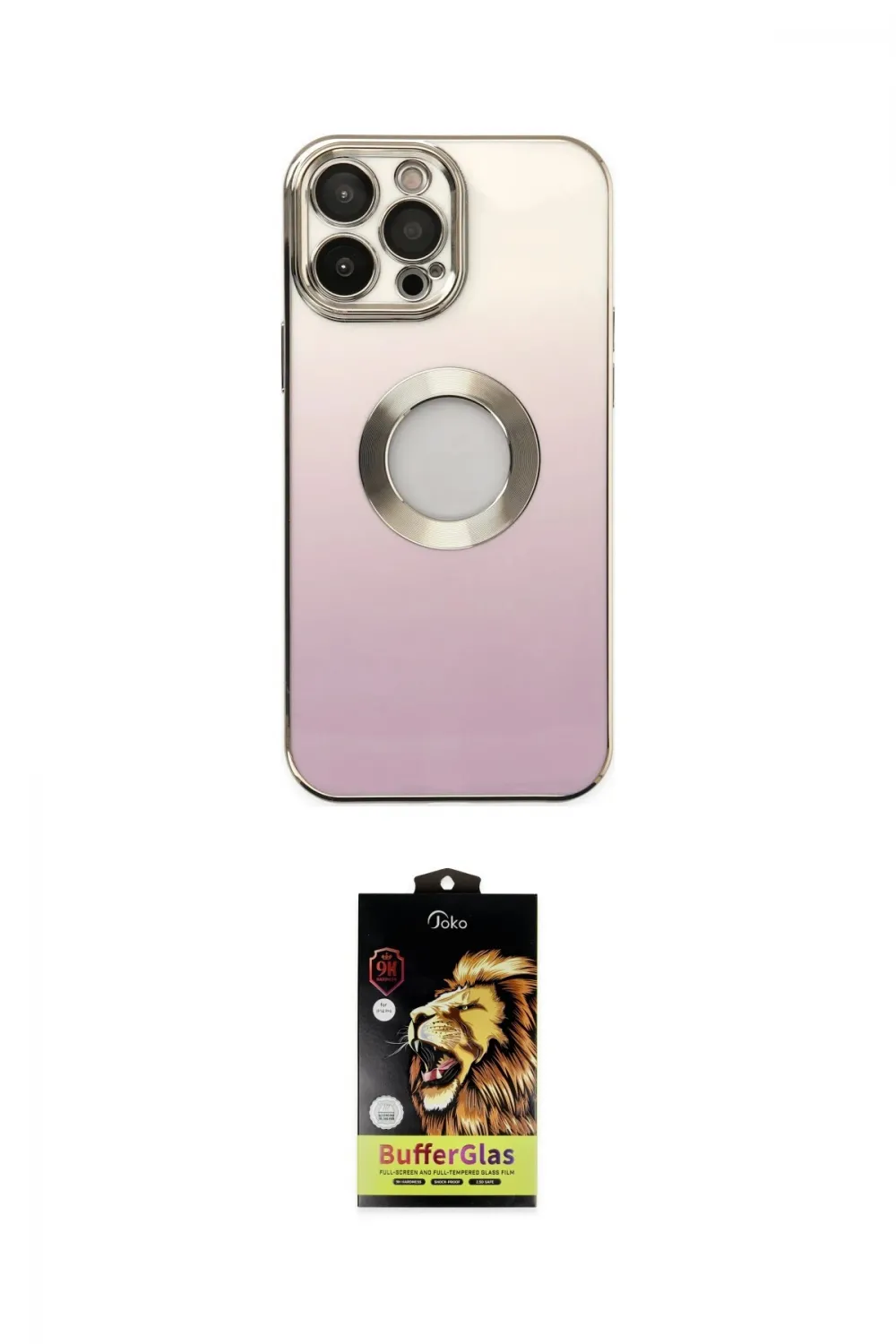 ieg™ iPhone 14 Pro Kılıf Kutup Yansıma Özel Seri - Siyah Buffer Cam Ekran Koruyucu