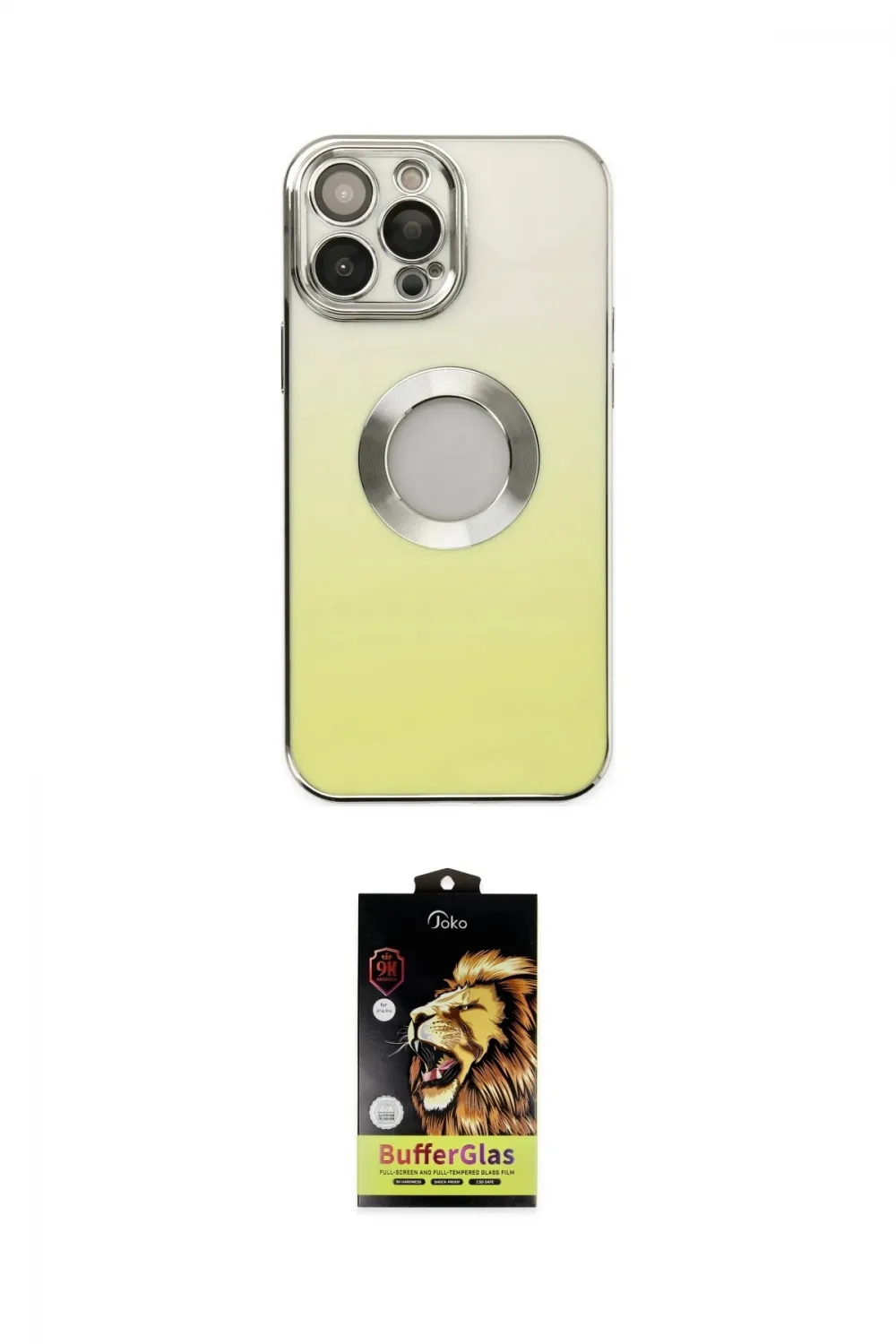 ieg™ iPhone 14 Pro Kılıf Kutup Yansıma Özel Seri - Siyah Buffer Cam Ekran Koruyucu