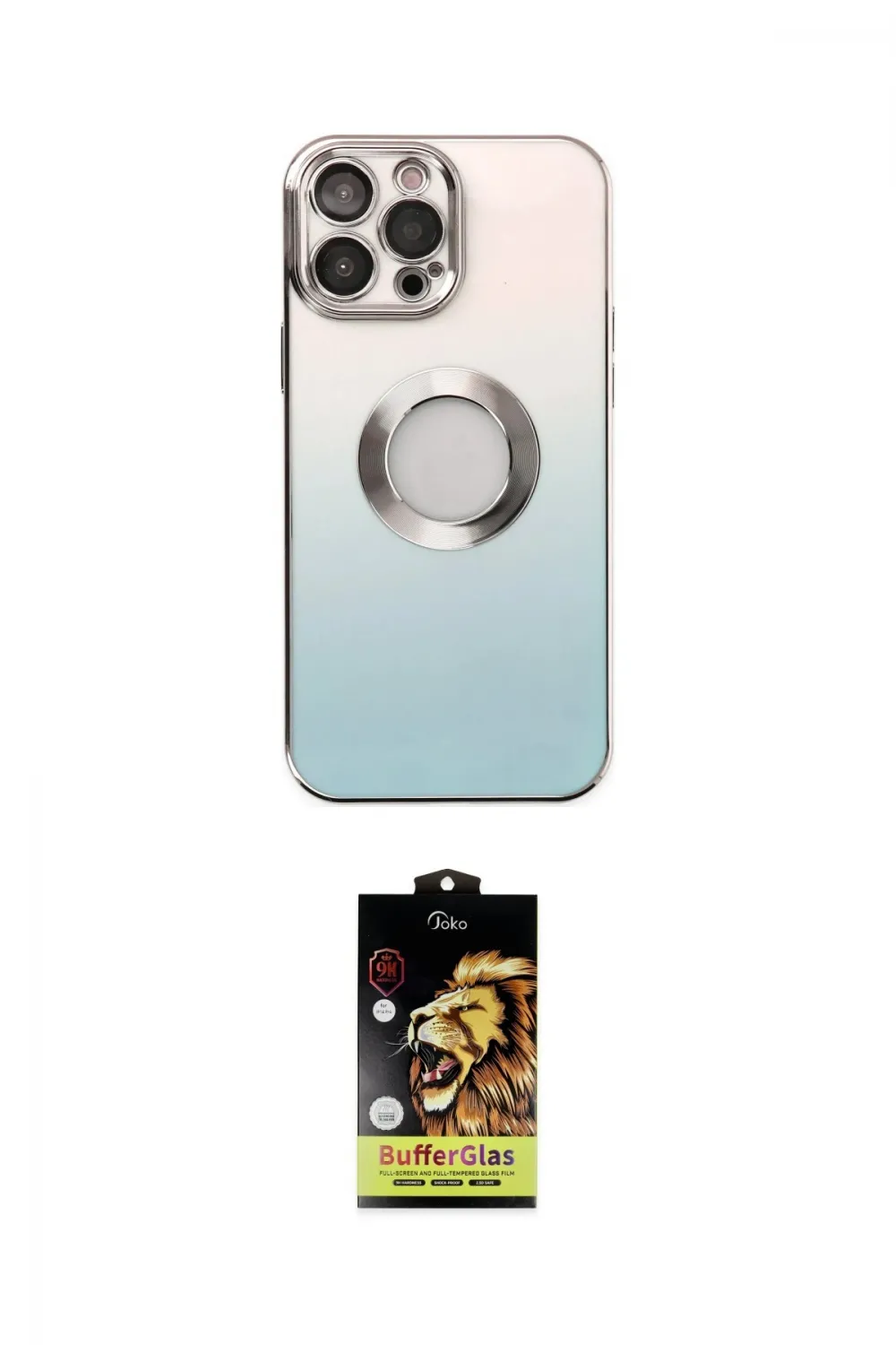 ieg™ iPhone 14 Pro Kılıf Kutup Yansıma Özel Seri - Siyah Buffer Cam Ekran Koruyucu