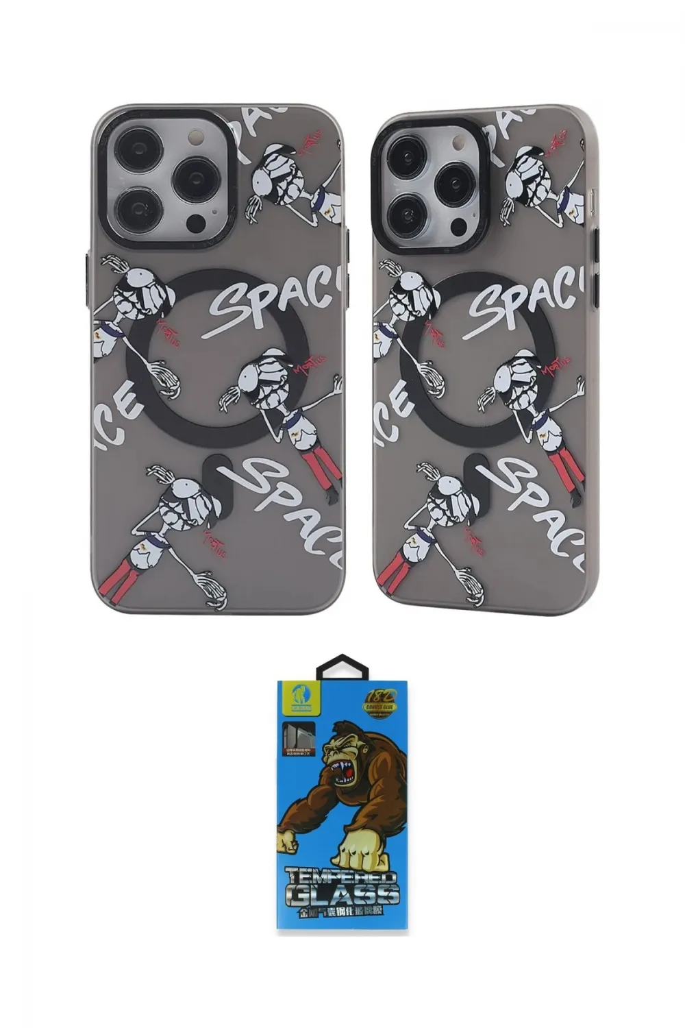 ieg™ iPhone 14 Pro Kılıf Nova Doku Koleksiyonu - Siyah 18D Cam Ekran Koruyucu