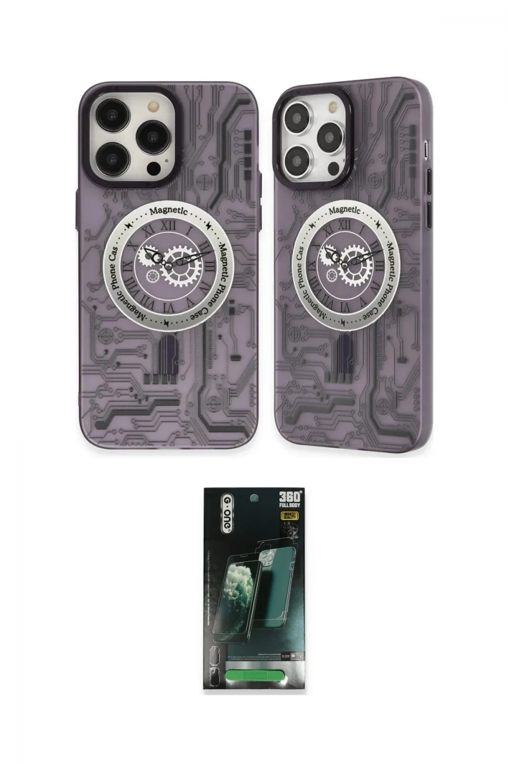 ieg™ iPhone 14 Pro Kılıf Nova Doku Koleksiyonu - Siyah 360 Mat Full Body Arka Koruyucu