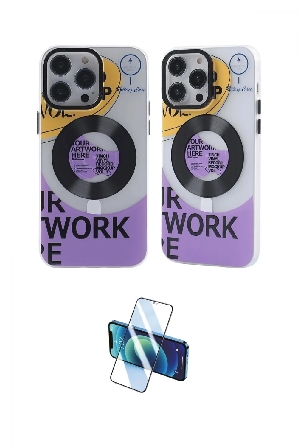 ieg™ iPhone 14 Pro Kılıf Nova Doku Koleksiyonu - Siyah 3D Antistatik Cam Ekran Koruyucu