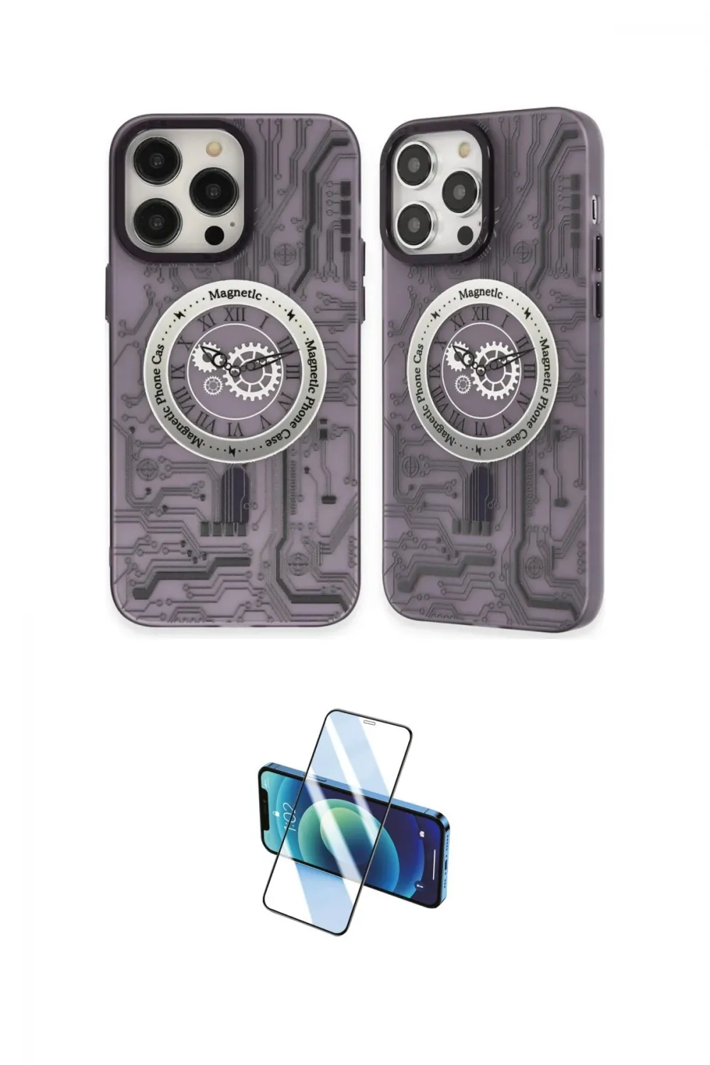 ieg™ iPhone 14 Pro Kılıf Nova Doku Koleksiyonu - Siyah 3D Antistatik Cam Ekran Koruyucu