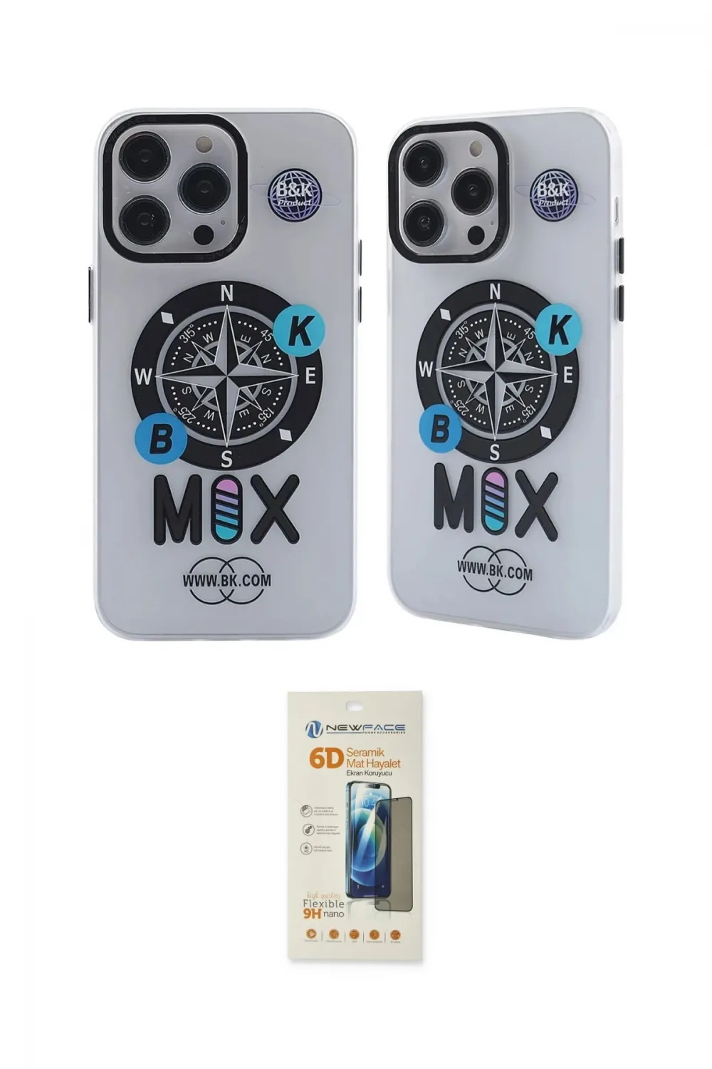 ieg™ iPhone 14 Pro Kılıf Nova Doku Koleksiyonu - Siyah 6D Mat Seramik Hayalet Nano Ekran Koruyucu