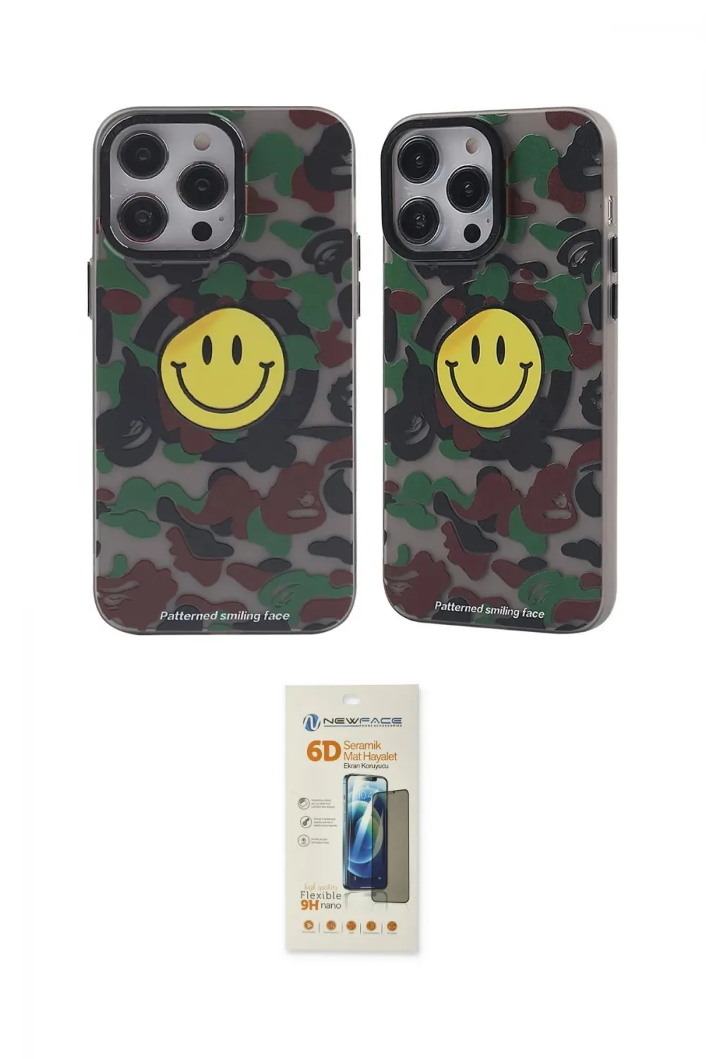 ieg™ iPhone 14 Pro Kılıf Nova Doku Koleksiyonu - Siyah 6D Mat Seramik Hayalet Nano Ekran Koruyucu