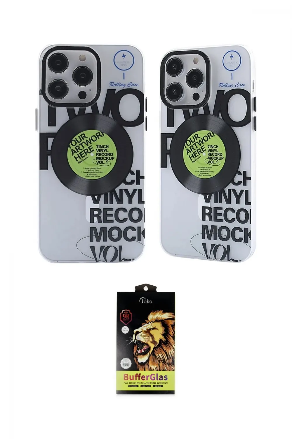 ieg™ iPhone 14 Pro Kılıf Nova Doku Koleksiyonu - Siyah Buffer Cam Ekran Koruyucu