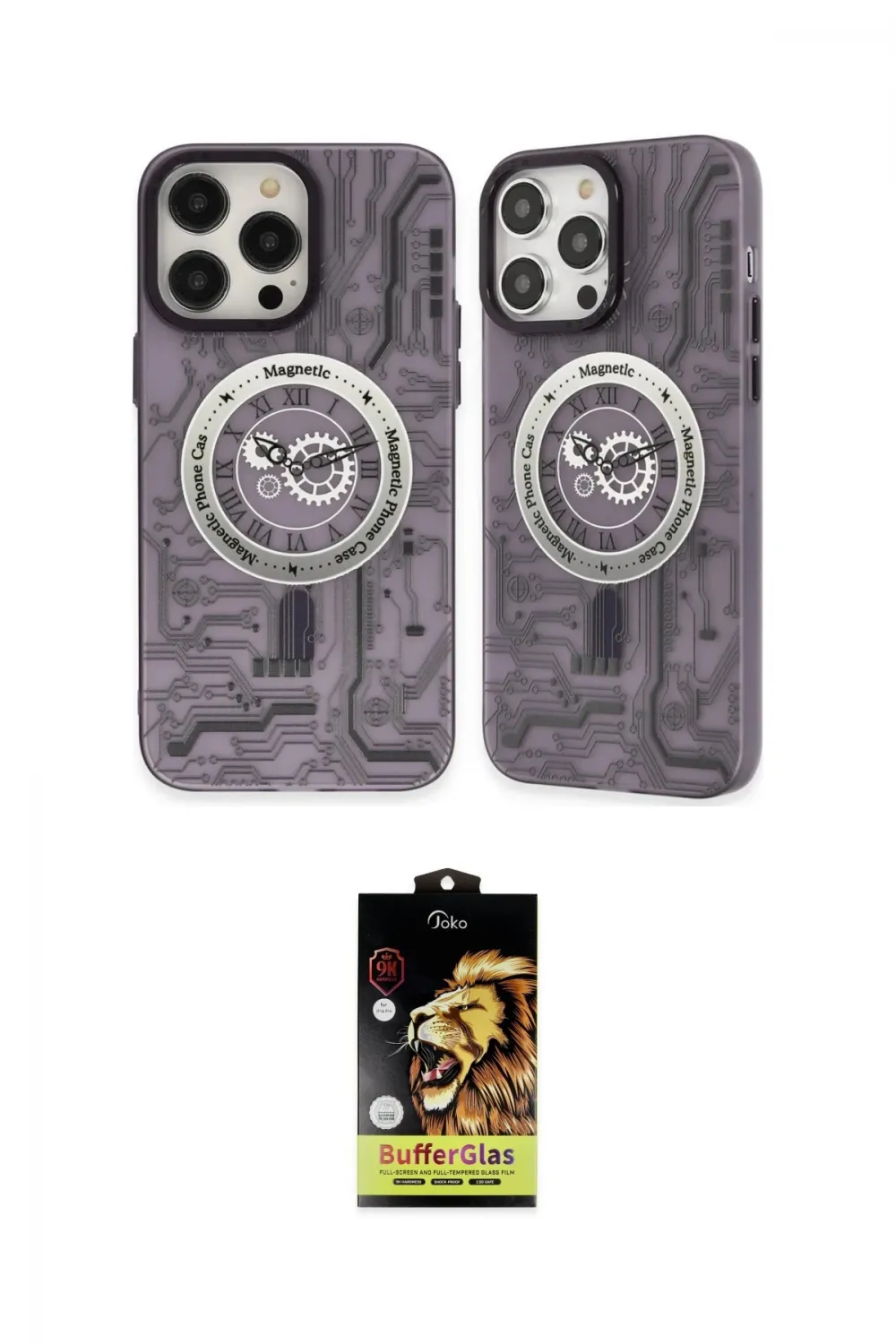 ieg™ iPhone 14 Pro Kılıf Nova Doku Koleksiyonu - Siyah Buffer Cam Ekran Koruyucu