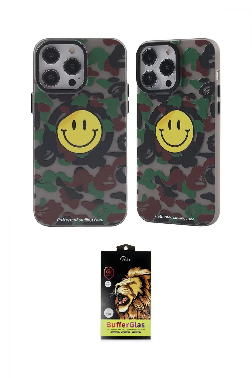 ieg™ iPhone 14 Pro Kılıf Nova Doku Koleksiyonu - Siyah Buffer Cam Ekran Koruyucu