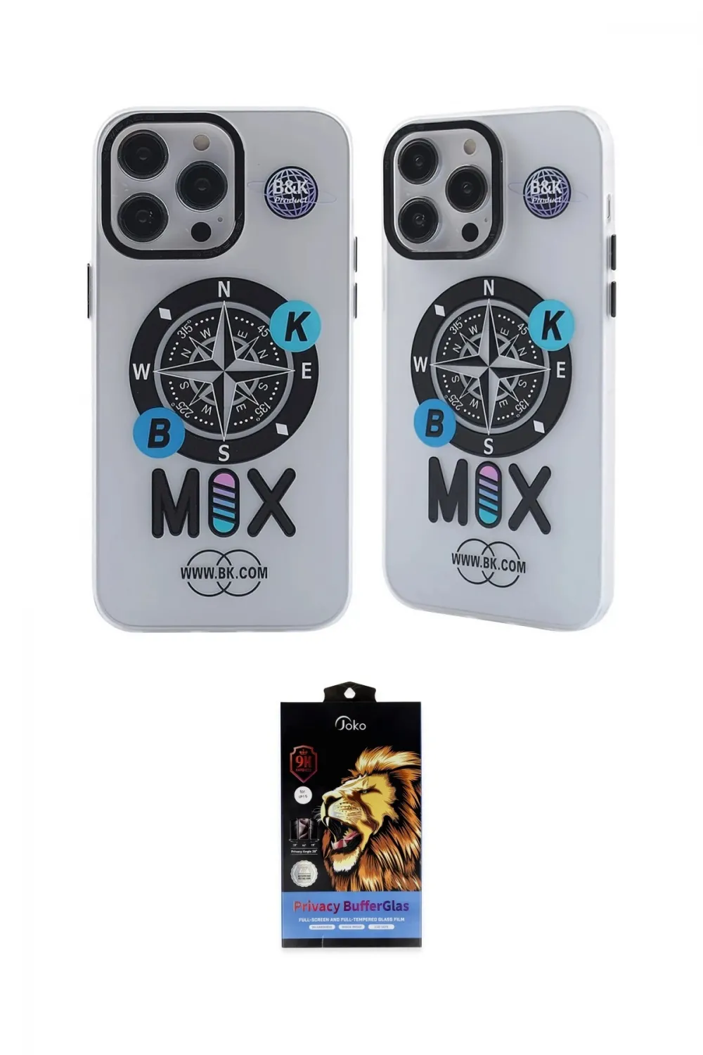 ieg™ iPhone 14 Pro Kılıf Nova Doku Koleksiyonu - Siyah Buffer Hayalet Cam Ekran Koruyucu