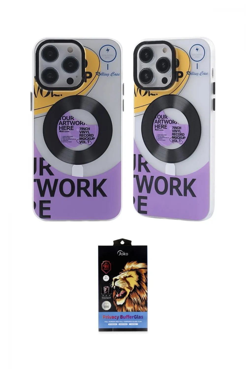 ieg™ iPhone 14 Pro Kılıf Nova Doku Koleksiyonu - Siyah Buffer Hayalet Cam Ekran Koruyucu