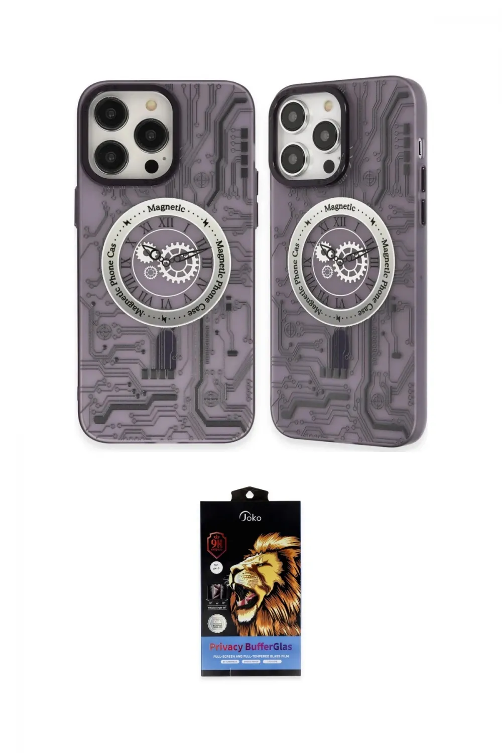 ieg™ iPhone 14 Pro Kılıf Nova Doku Koleksiyonu - Siyah Buffer Hayalet Cam Ekran Koruyucu