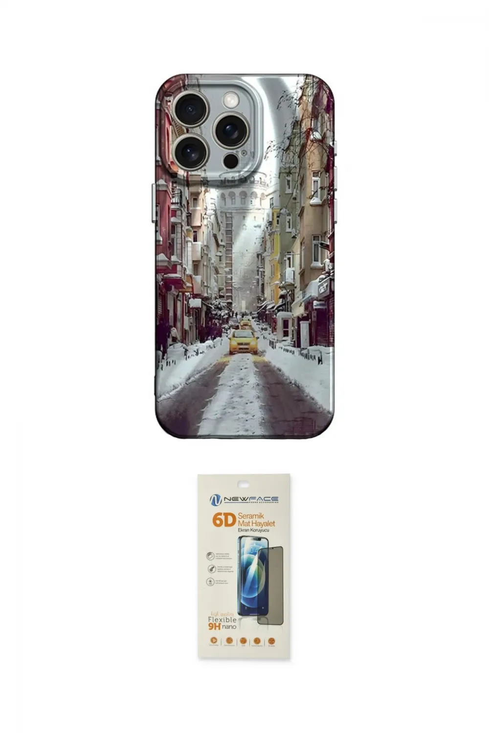 ieg™ iPhone 14 Pro Kılıf Nova Doku Prime - Siyah 6D Mat Seramik Hayalet Nano Ekran Koruyucu