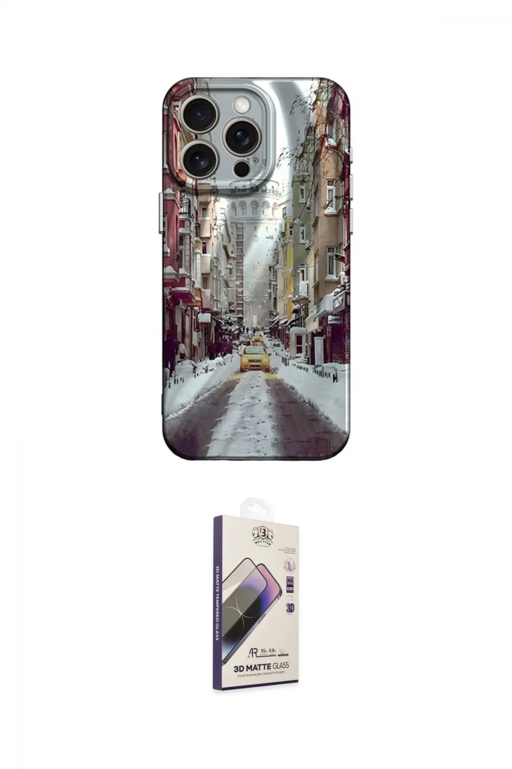ieg™ iPhone 14 Pro Kılıf Nova Doku Prime - Siyah Bilvis 3D Mat Cam Ekran Koruyucu