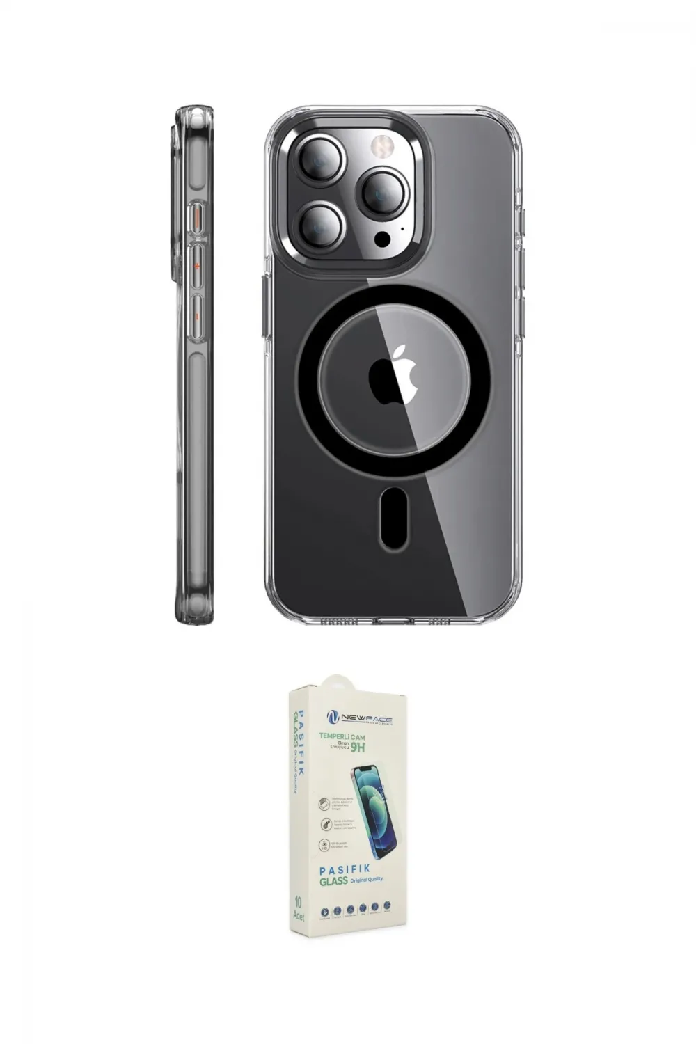 ieg™ iPhone 14 Pro Kılıf Nova Doku - Şeffaf Pasifik Cam Ekran Koruyucu