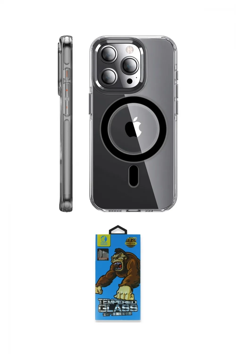 ieg™ iPhone 14 Pro Kılıf Nova Doku - Siyah 18D Cam Ekran Koruyucu