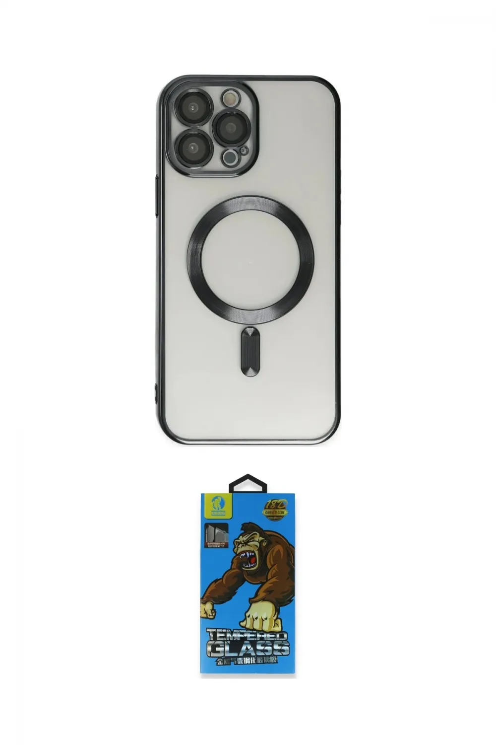 ieg™ iPhone 14 Pro Kılıf Nova Işık Özel Seri - Siyah 18D Cam Ekran Koruyucu