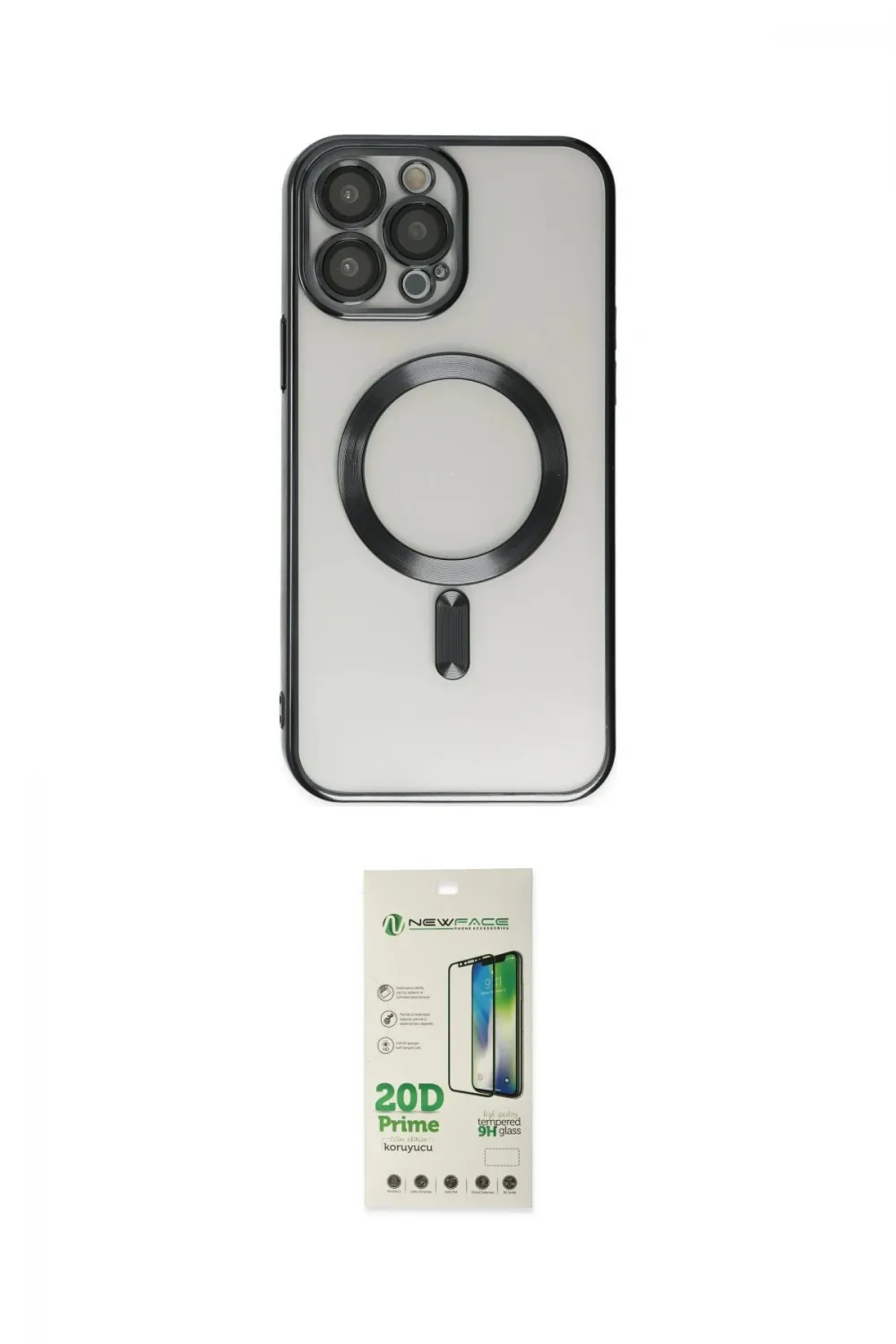 ieg™ iPhone 14 Pro Kılıf Nova Işık Özel Seri - Siyah 20D Premium Cam Ekran Koruyucu