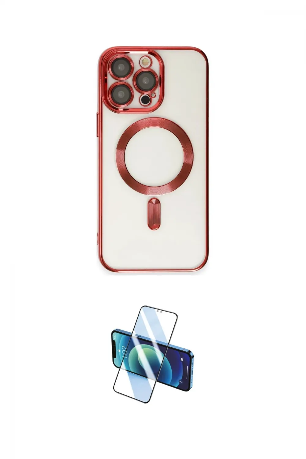 ieg™ iPhone 14 Pro Kılıf Nova Işık Özel Seri - Siyah 3D Antistatik Cam Ekran Koruyucu