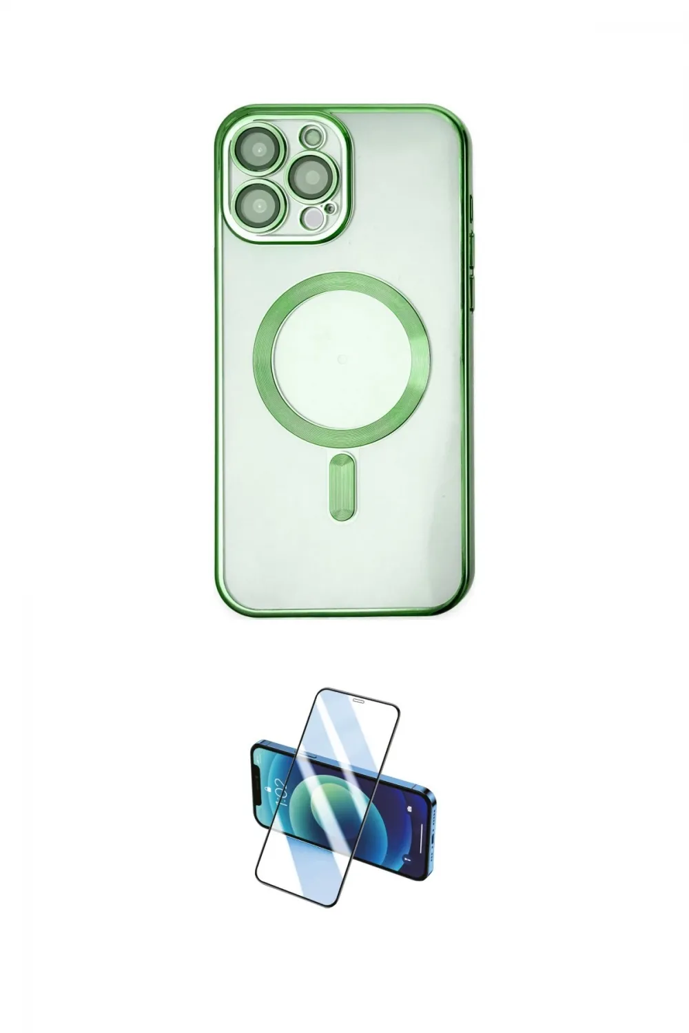 ieg™ iPhone 14 Pro Kılıf Nova Işık Özel Seri - Siyah 3D Antistatik Cam Ekran Koruyucu