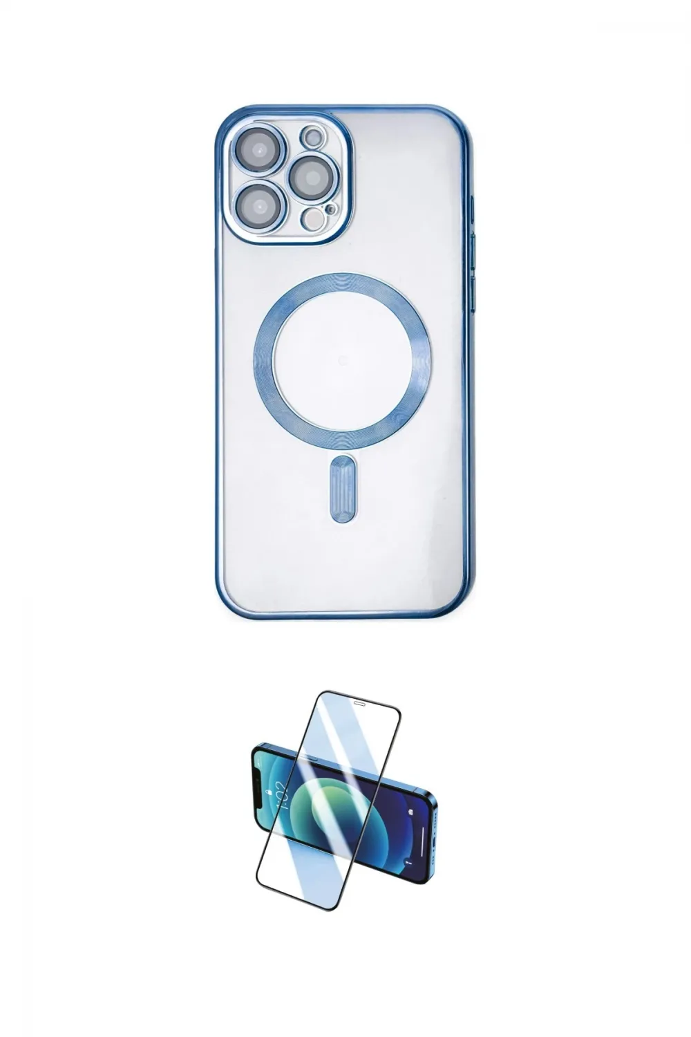ieg™ iPhone 14 Pro Kılıf Nova Işık Özel Seri - Siyah 3D Antistatik Cam Ekran Koruyucu