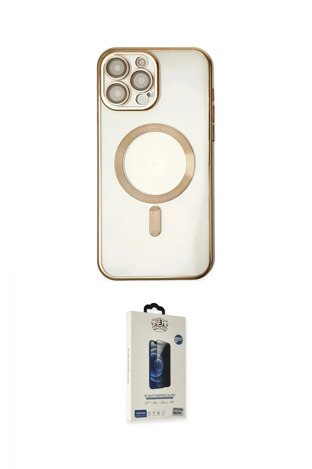 ieg™ iPhone 14 Pro Kılıf Nova Işık Özel Seri - Siyah Bilvis Hayalet Cam Ekran Koruyucu