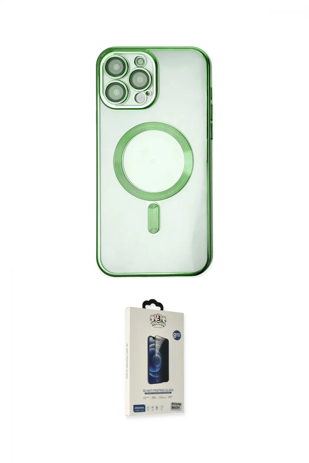 ieg™ iPhone 14 Pro Kılıf Nova Işık Özel Seri - Siyah Bilvis Hayalet Cam Ekran Koruyucu