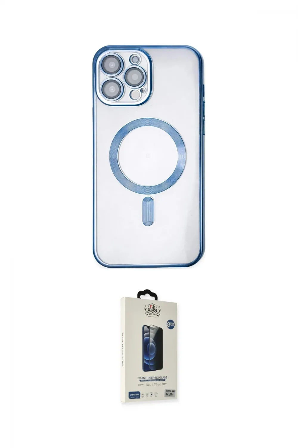ieg™ iPhone 14 Pro Kılıf Nova Işık Özel Seri - Siyah Bilvis Hayalet Cam Ekran Koruyucu