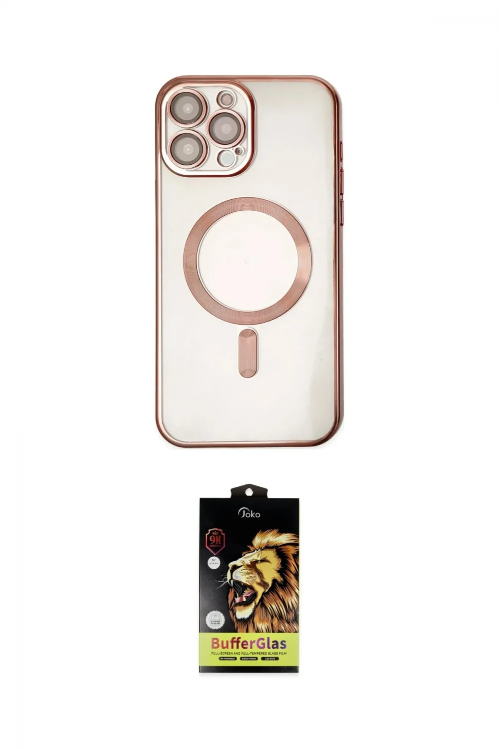 ieg™ iPhone 14 Pro Kılıf Nova Işık Özel Seri - Siyah Buffer Cam Ekran Koruyucu