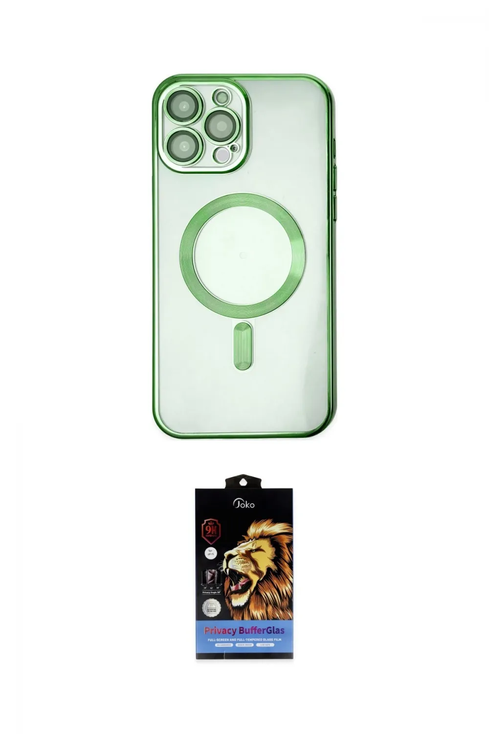 ieg™ iPhone 14 Pro Kılıf Nova Işık Özel Seri - Siyah Buffer Hayalet Cam Ekran Koruyucu