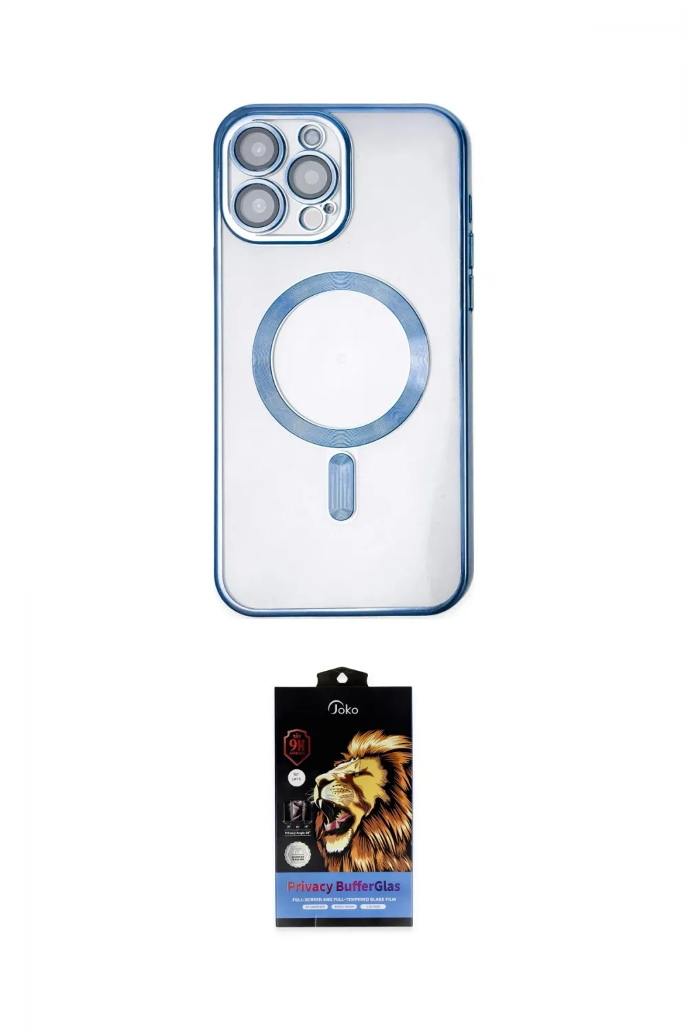 ieg™ iPhone 14 Pro Kılıf Nova Işık Özel Seri - Siyah Buffer Hayalet Cam Ekran Koruyucu