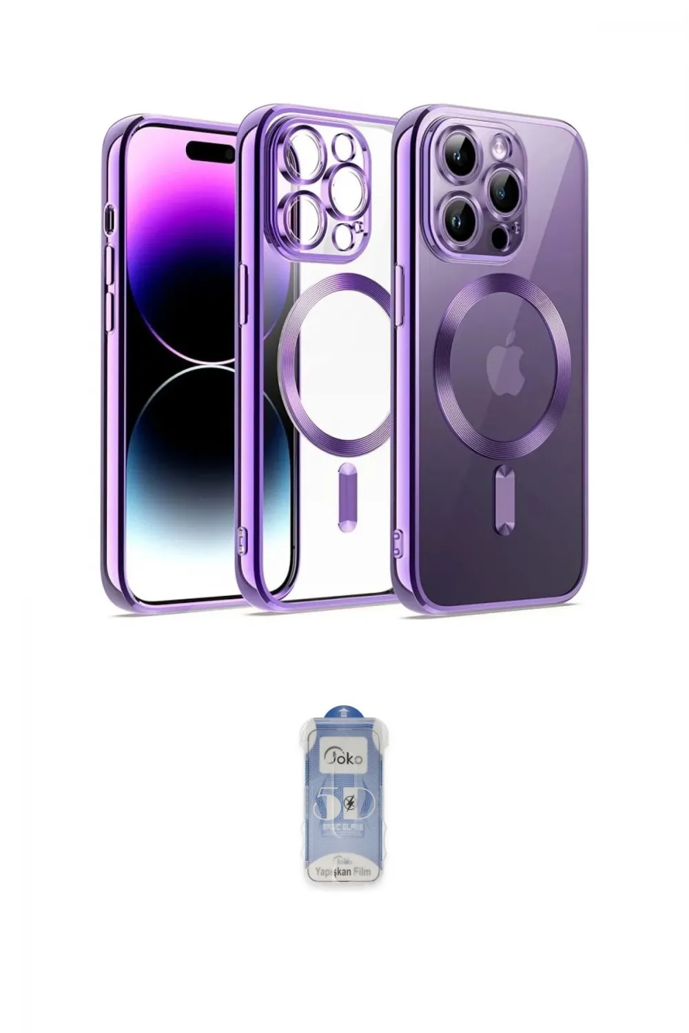 ieg™ iPhone 14 Pro Kılıf Nova Işık Özel Seri - Siyah Joko Magic 5D Cam